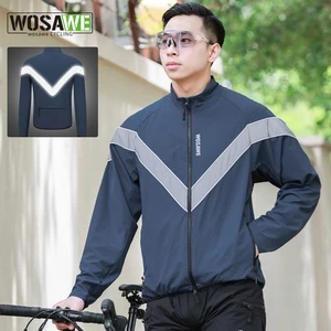 WOSAWE Men's Patchwork Night Reflective Jacket Casual Windbreaker Cycling Jacket - Picture 1 of 15