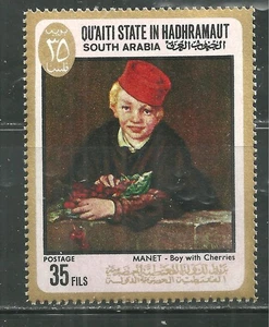 SOUTH ARABIA MNH "BOY WITH CHERRIES" BY MANET - Picture 1 of 1