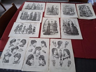 Mode: 11 gravures XIX.Journal des Demoiselles - Photo 1/4