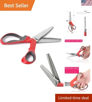 Ambidextrous Zigzag Scissors -  Stainless Steel for Perfect Fabric Edges - Image 1 of 4