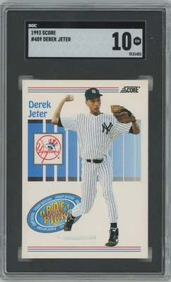 Score Derek Jeter 1993 novato graduado SGC 10 gemas como nuevo New York Yankees RC #489 Foto 1 de 2