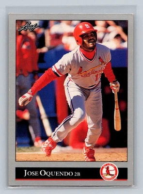 1992 Leaf #289a Jose Oquendo St. Louis Cardinals Baseball Card - Image 1 of 2