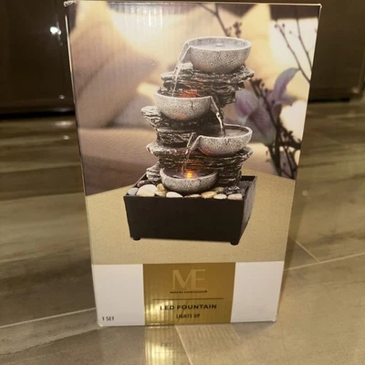 NIB Modern Expressions Indoor Tabletop 4-tier LED Fountain Lights Up - Image 1 of 3
