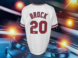 LOU BROCK AUTOGRAPHED CUSTOM ST. LOUIS CARDINALS WHITE JERSEY JSA AUTHENTICATED - Picture 1 of 3