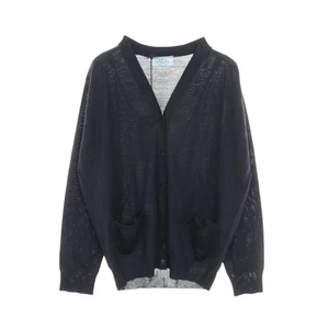 PRADA Cardigan Suéter DNA00S Lana Azul Marino Talla 38 Usado Mujeres - Imagen 1 de 7