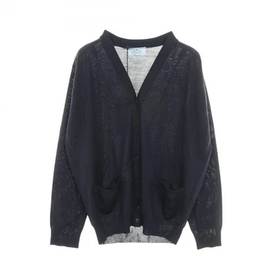PRADA Cardigan Suéter DNA00S Lana Azul Marino Talla 38 Usado Mujeres - Imagen 1 de 4