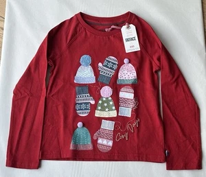 Fatface Girls Red Festive T-shirt In Various Sizes *BNWT* - Picture 1 of 5