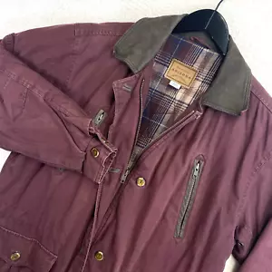 Vintage Arizona Jean Co Reversible Chore Coat Mens Small Burgundy Barn Jacket - Picture 1 of 16