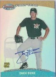 2004 Bowman's Best Autograph #ZD Zach Duke FY RC Auto - NM-MT - Image 1 of 2