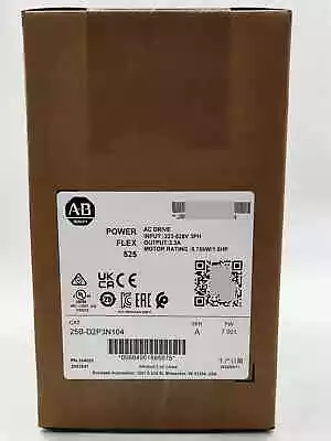 NEW 25B-D2P3N104 PowerFlex 525 0.75kW 1Hp AC Drive 3 Phase