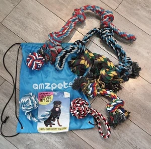 Pet Dog Rope Toys Set of 7 Large Dog & Puppies Toy Puppy 100% Cotton Toys (B) - Picture 1 of 3
