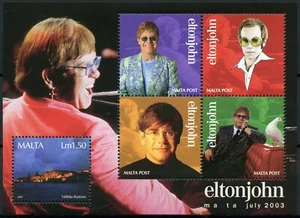 Malta Music Stamps 2003 MNH Elton John Granaries Concert Famous People 1v M/S - Picture 1 of 1
