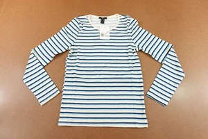 Forever 21 Kids Girls Size 13/14 Blue Cream Striped Long Sleeve Pullover Tee NWT - Picture 1 of 9