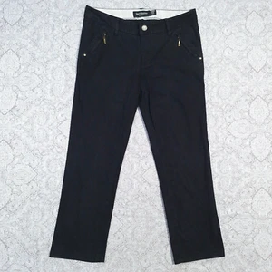 Just Jeans Womens 11 Cropped Pants Black Denim Mid Rise Slim Leg 4 Pockets EXC - Picture 1 of 14