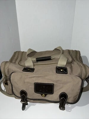 Vintage Eddie Bauer Ford Edition Canvas & Leather Carry-On Duffel Bag 19x12x11 - Image 1 of 4
