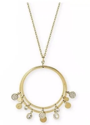 Collar Michael Kors 2 Aros Pave Cristales Tono Dorado Cadena MKJ6643710 NUEVO CON ETIQUETAS $115 Foto 1 de 3