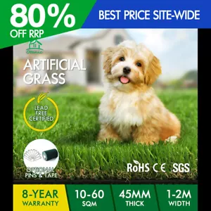 OTANIC Artificial Synthetic Grass Fake Lawn Turf Plants 10-60SQM Roll 45mm - Picture 1 of 192