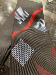 Corbata de seda vintage años 70 YSL Yves Saint Laurent negra abstracta 4 1/2 x 53 EE. UU.  - Imagen 1 de 4