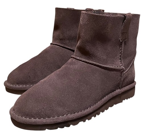 UGG Australia Donna Stivali Mini Scamosciati Classici Sfoderati Prugna Profonda Tg 7 1017532