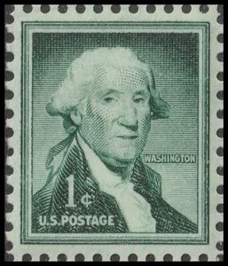EE. UU. 1031b George Washington impresión en seco 1c único MNH 1956 - Imagen 1 de 1