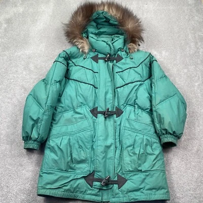 VTG Cyclone Women's Down Hooded Puffer Jacket Size S Green - Image 1 of 4