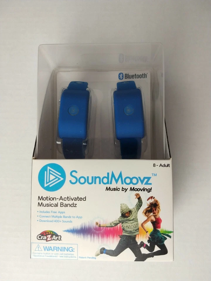 Genuine CraZArt SoundMoovz Motion-Activated Musical Bandz Blue Brand New.  - Image 1 of 4