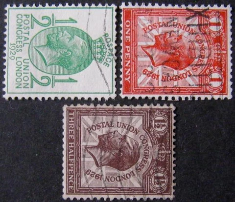 GV 1929 PUC Set, Sideways Watermarks, fine used. Sg.434/6a. Cat £195 Cover