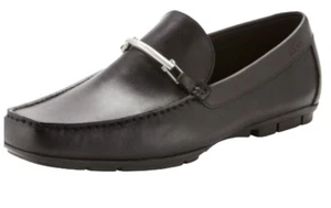 Hugo Boss Mens Size 11.5 Doster Black Leather Loafer - Picture 1 of 4