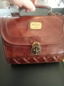 Vintage 1980s Leather Handbag Anne Fleur 1989 - Picture 1 of 9