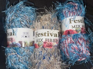 Fiesta Mix Fiber Eyelash Yarn Lots 50g Made in Turkey  - Picture 1 of 21