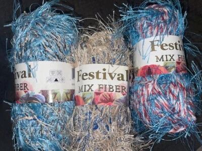 Fiesta Mix Fiber Eyelash Yarn Lots 50g Made in Turkey  - Image 1 of 4