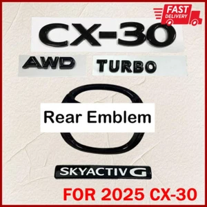 5X White Black For CX-30 AWD SKYACTIV G Turbo Rear Lid Badge Emblem 2025 Replace - Picture 1 of 3