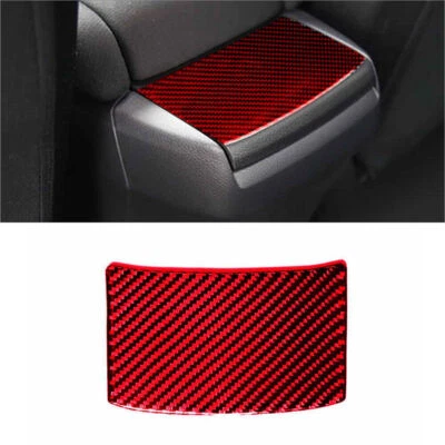 Red Carbon Fiber Rear Storage Box Panel Cover Trim For Honda Civic 10th 2016-19 - Image 1 of 4
