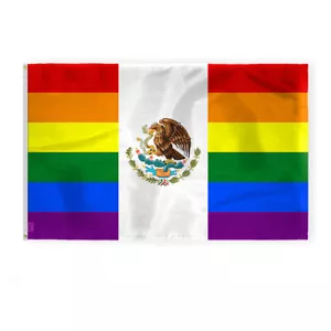 Mexico Pride Flag-Single Sided Printed-Brass Grommets- Fade Proof Colors - Picture 1 of 15
