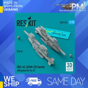 Reskit RS72-0492 1/72 GBU-62 JDAM-ER bombs with pylons for Su-27 "Flanker" 2pcs - Picture 1 of 3