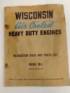 Wisconsin Air Cooled Heavy Duty Engine Models VE4 VF4 Issue No. MM-230-A - Picture 1 of 4