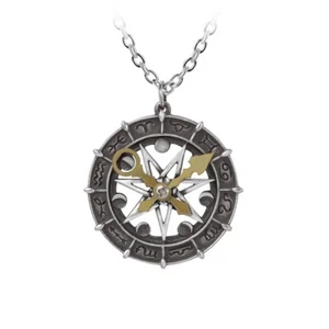 Alchemy Gothic Astro-lunial Compass Pendant Necklace Pewter Astrology Moon Witch - Picture 1 of 2