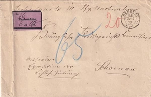 Breslau Brief Nachnahme 1879 nach Schönau Polska Polen 2509 - Picture 1 of 3