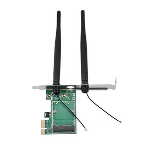 Mini-PCI-E-zu-PCI-E-Kartenadapter Mit 2 Antennen Für Die PCI-Express-Wirele KUI - Bild 1 von 7