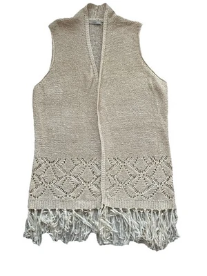 George Women’s Long Knitted Cream Sleeveless Cardigan Size Large - Image 1 of 4