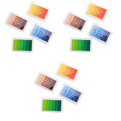  3 pcs Craft Ink Pad Stamps Partner of DIY Multicolor Craft Stamp Pad 6-color - Image 1 of 4