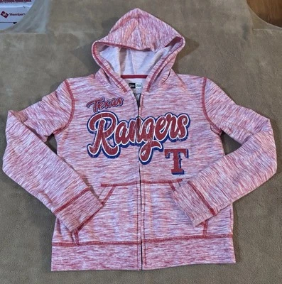 Texas Rangers New Era Full Zip Hoodie Girls 10/12 Red Heather - Image 1 of 4
