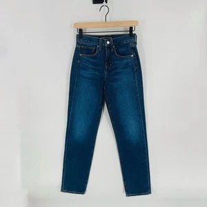 Pantalones de mezclilla ajustados de tiro alto Veronica Beard Ryleigh mezcla de algodón pierna recta talla 23/000 - Imagen 1 de 7