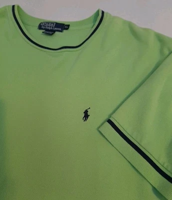 VTG Polo Ralph Lauren Shirt Mens XL Green Ringer Single Stitch Preppy 90s Y2K - Image 1 of 4