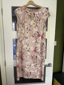 Beautiful Dress By Phase Eight, Pink Floral, worn twice, Pre Loved , Size 16 - Picture 1 of 3