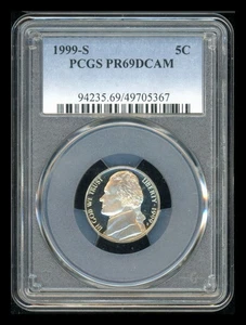 1999 S 5C Jefferson Nickel PCGS PR69 DCAM - Bild 1 von 2