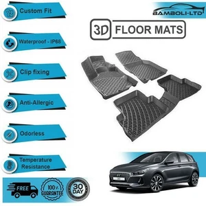3D Molded Interior Car Floor Mat for Hyundai i30 2012-2017(Black) - Picture 1 of 7