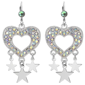 Kirks Folly Starlight Love Herz Ohrstecker ST Aurora Borealis Kristalle - Bild 1 von 3