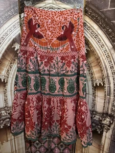 Farm Rio Neu mit Etikett Ainka Print Aras Maxirock Damen XS rot pink grün C131 - Bild 1 von 6