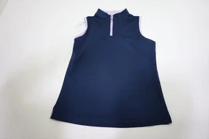 FootJoy Golf Slvis Shirt w/Zip Polo Girls Size Medium Navy 961E New 01303493 - Picture 1 of 5